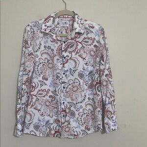 Tayion Montee Holland men Paisley Shirt White M button down casual festival Y2K